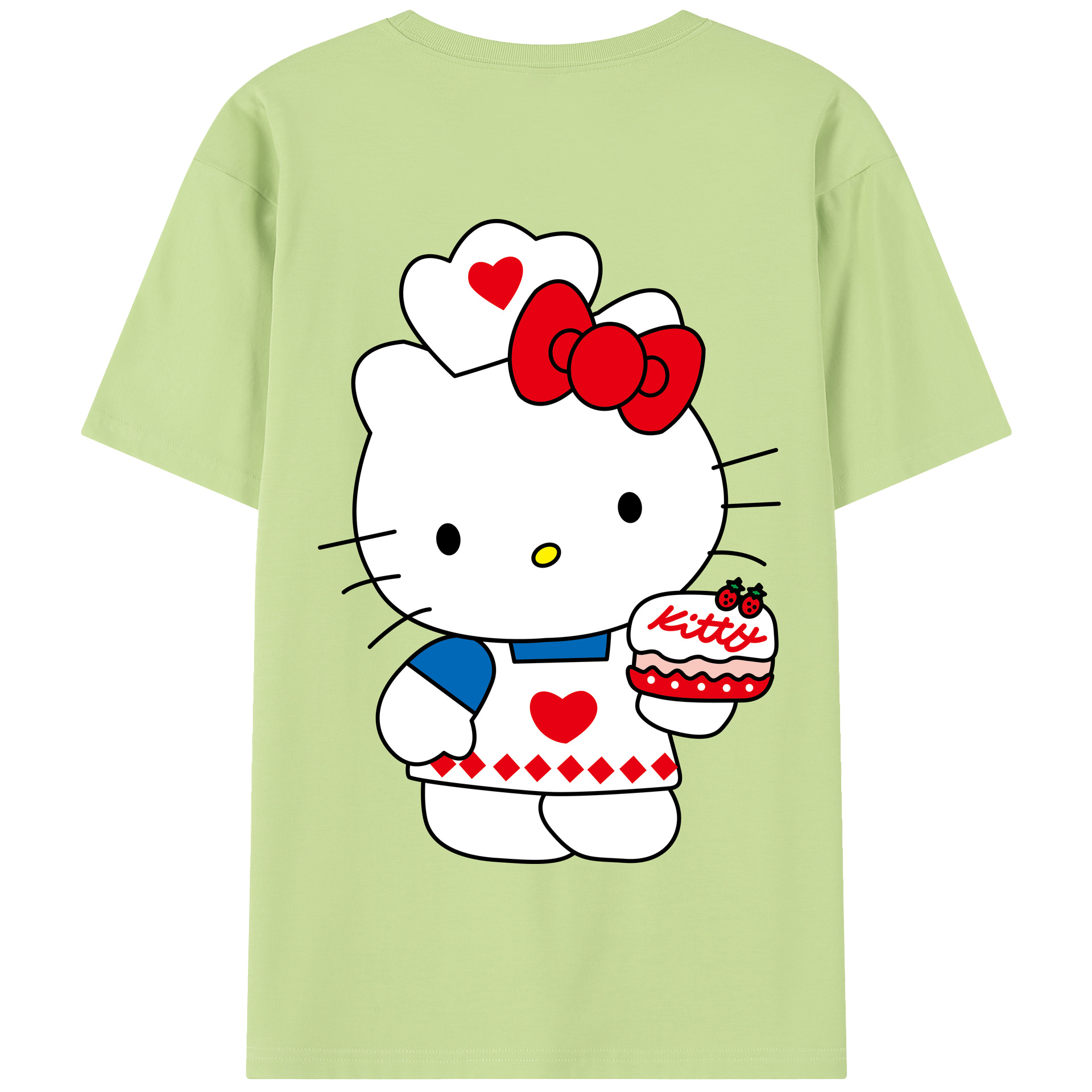 （画像用） Hello Kitty ハローキティ 綿100％半袖Tシャツ（背面プリント）